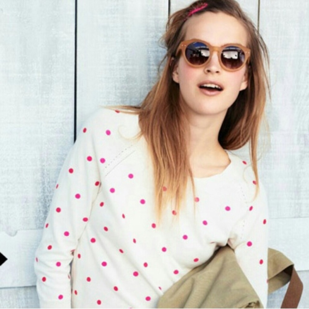 Madewell Wallace Pink Dot Sweater Top